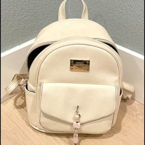 White leather mini backpack